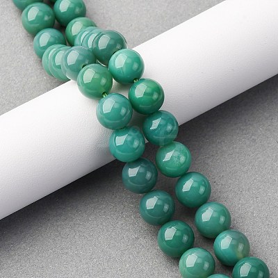 Natural Green Onyx Agate(Dyed & Heated) Beads Strands G-K393-A03-10mm-1