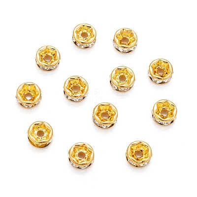 Brass Rhinestone Spacer Beads RB-A014-Z5mm-01G-1