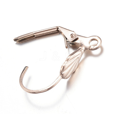Ion Plating(IP) 304 Stainless Steel Leverback Earring Findings X-STAS-D167-57RG-1