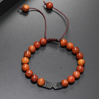 Ethnic Style Round Wood Men's Braided Bead Bracelets YO2392-6-1