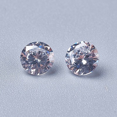Cubic Zirconia Pointed Back Cabochons ZIRC-WH0001-B06-1