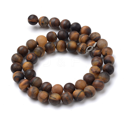 Natural Tiger Eye Round Bead Strands G-T055-10mm-04-1