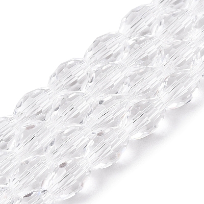 Transparent Glass Beads Strands EGLA-A037-T6x8mm-D01-1
