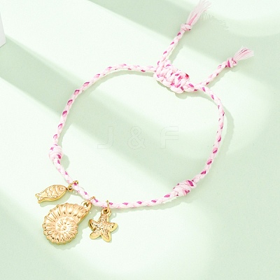 304 Stainless Steel Charm Bracelets BJEW-D369-02G-1