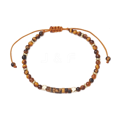 Natural Tiger Eye Braided Bead Bracelets BJEW-JB11241-06-1