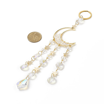 AB Color Teardrop Glass Suncatchers HJEW-JM00846-1