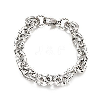 304 Stainless Steel Cable Chain Bracelets for Women BJEW-Q050-01C-P-1