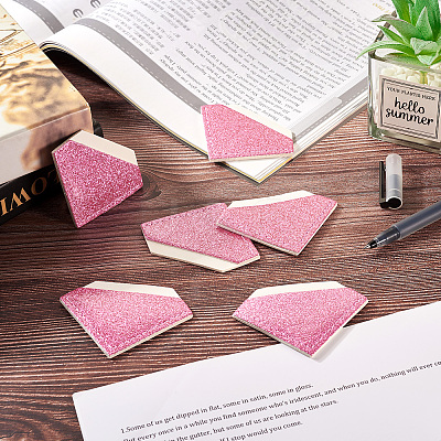 Glitter Imitation Leather Book Corner Protectors AJEW-TAC0038-03C-1