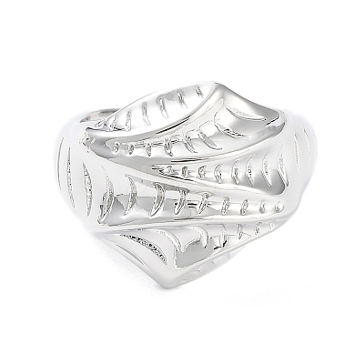 Brass Open Cuff Rings for Women RJEW-D016-05P-1