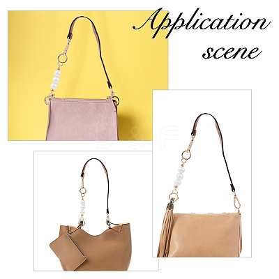 Imitation Leather Bag Straps & Plastic Imitation Pearl Beaded Extender FIND-WH0126-373C-1