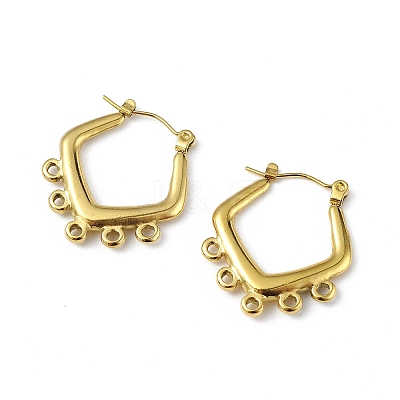 Ion Plating(IP) 304 Stainless Steel Hoop Earrings Finding EJEW-I284-18G-1