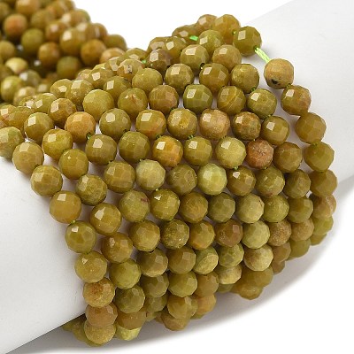 Natural Yellow Green Opal Beads Strands G-D306-A06-4mm-1