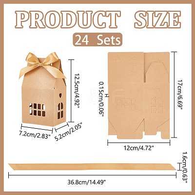 Hollow House Shaped Cardboard Paper Candy Boxes CON-WH0084-82A-1