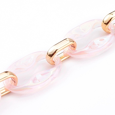 Transparent Acrylic & CCB Plastic Linking Cable Chains AJEW-JB00911-05-1