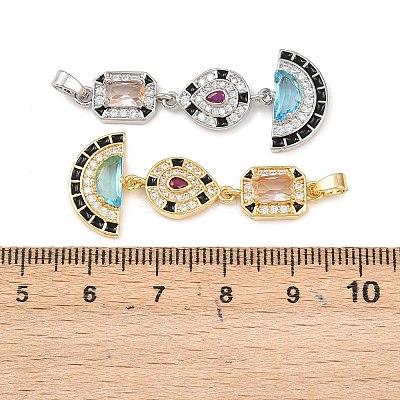 Brass Micro Pave Cubic Zirconia Pendants KK-K412-03-1