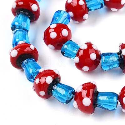 Handmade Lampwork Beads Strands X-LAMP-N024-09D-1