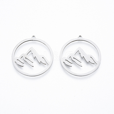 Non-Tarnish 304 Stainless Steel Pendants STAS-N090-LA911-1-1