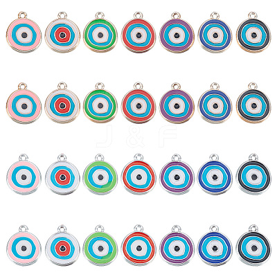 84Pcs 14 Colors CCB Plastic Enamel Pendants CCB-PH0001-24-1