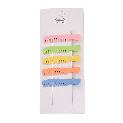 Comb Shape Spray Painted Iron Alligator Hair Clips for Girls PHAR-A011-18-1