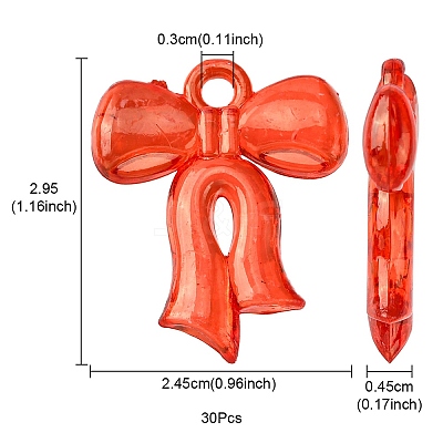 Transparent Acrylic Pendants TACR-YW0001-80-1