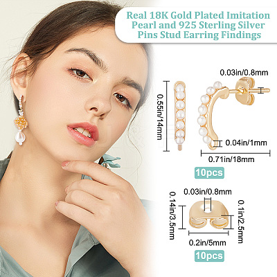10Pcs Brass Stud Earring Findings KK-BBC0003-77-1