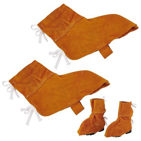 1 Pair Cowhide Welding Boot Sleeve AJEW-PH0007-22-1
