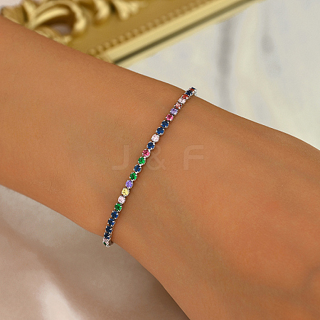 Minimalist Brass Pave Cubic Zirconia Tennis Bracelets for Women YE4484-2-1