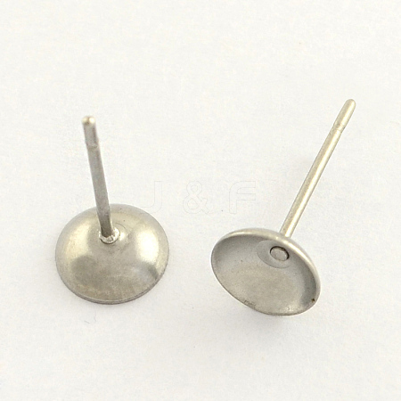 304 Stainless Steel Post Stud Earring Findings X-STAS-R063-48-1