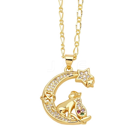 Brass Micro Pave Cubic Zirconia Pendant Necklaces for Women PW-WG59830-01-1