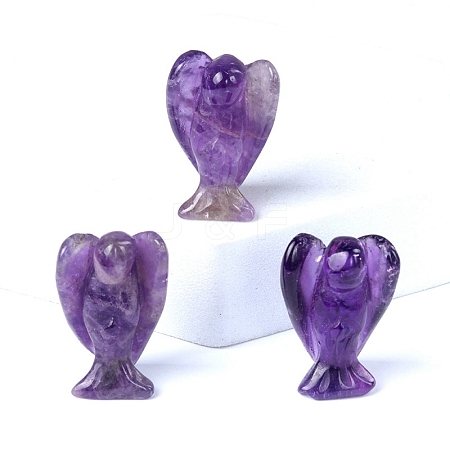 Natural Amethyst Carved Healing Angel Figurines PW-WG73241-08-1