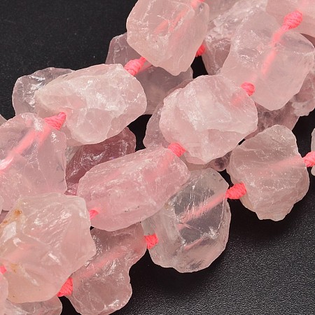 Nuggets Natural Rose Quartz Bead Strands G-F289-30-1