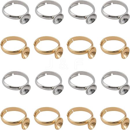 CHGCRAFT 20Pcs 2 Colors Adjustable Brass Rings Findings DIY-CA0005-56-1