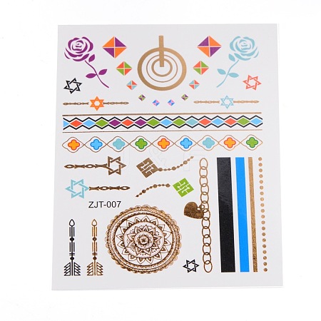 Mixed Shapes Removable Fake Hand Art Temporary Tattoos Paper Stickers AJEW-L044-02-1