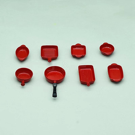 8Pcs Alloy Cooking Set Miniature Ornaments PW-WG6354C-01-1