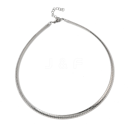 6MM 304 Stainless Steel Flat Snake Chain Necklaces MAK-Z004-03P-1