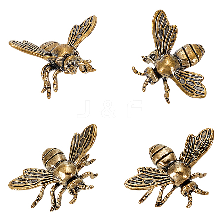 Brass Figure Bees Display Decorations DJEW-WH0015-153-1