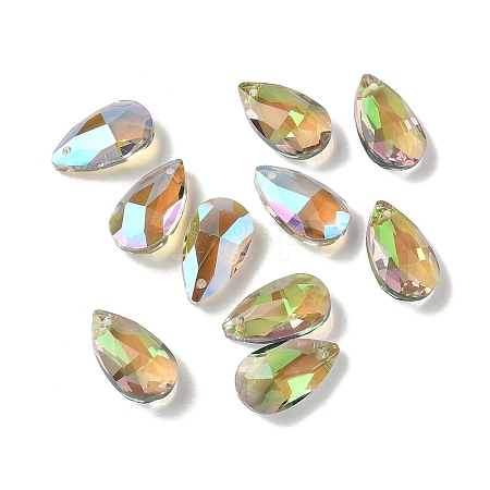 Faceted Teardrop Glass Pendants GLAA-O008-A27-1