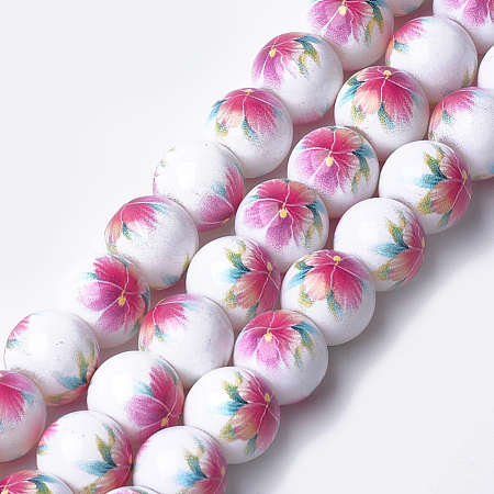 Printed & Spray Painted Glass Beads GLAA-S047-02C-05-1