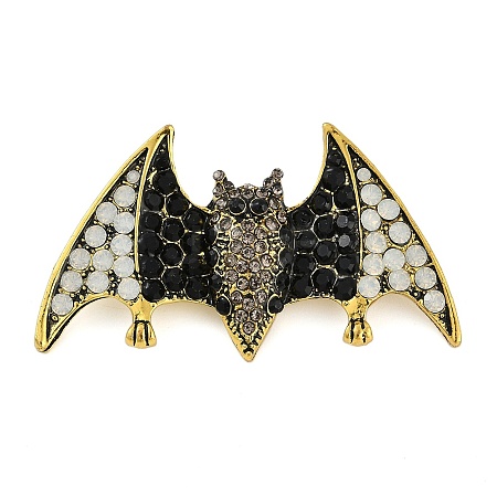 Bat Alloy Rhinestone Brooches JEWB-S030-01-1