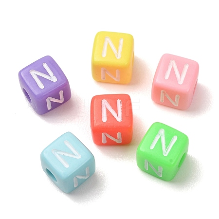 Opaque Acrylic European Beads AC-CBA7A73-01N-1