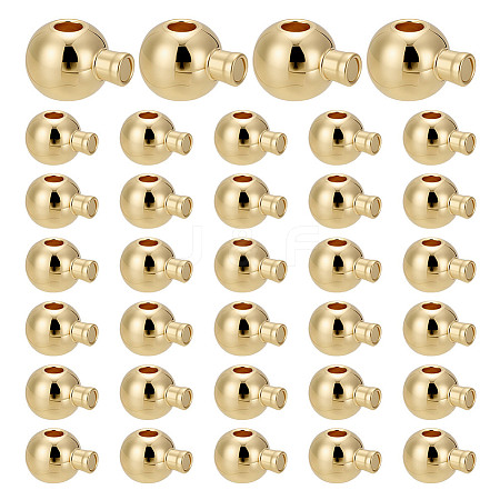 60Pcs Brass Crimp Beads KK-HY0004-18-1