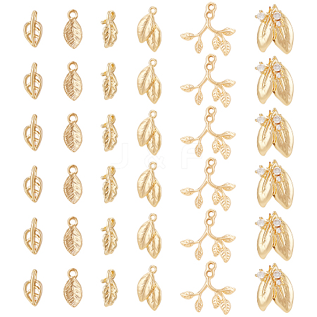 BENECREAT 36Pcs 6 Styles Brass Charms KK-BC0010-07-1