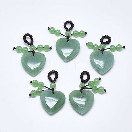 Natural Green Aventurine Pendants G-T122-21B-1