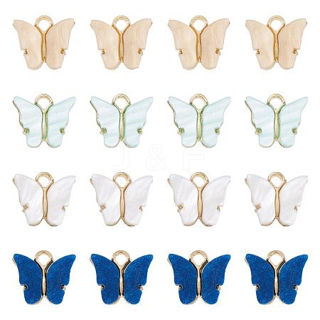 20Pcs 4 Colors Acrylic Charms MACR-TA0002-55A-1