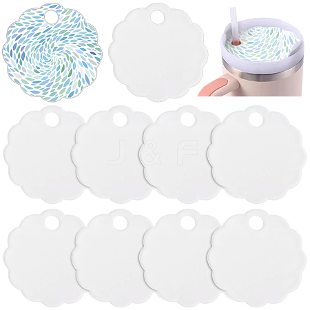 10Pcs Acrylic Heat Transfer Blanks Lid Decorations DIY-BC0013-71B-1