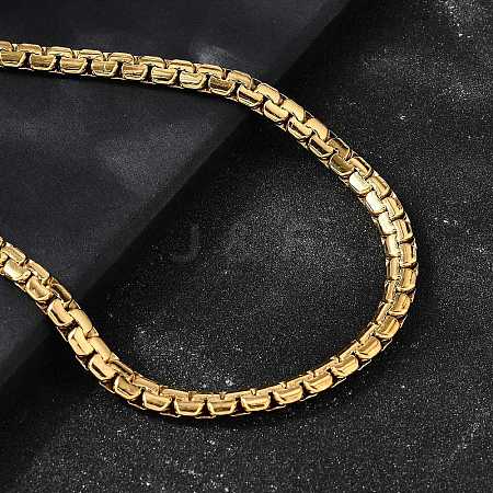 201 Stainless Steel Box Chain Necklaces for Men STAS-V011-01B-G-1-1