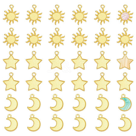 36Pcs 3 Styles Zinc Alloy Pendant Cabochon Settings For Enamel FIND-CA0011-25-1