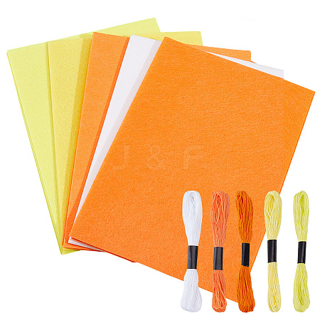 20 Sheets 5 Colors Square Felt Fabric DIY-CY0003-35B-1