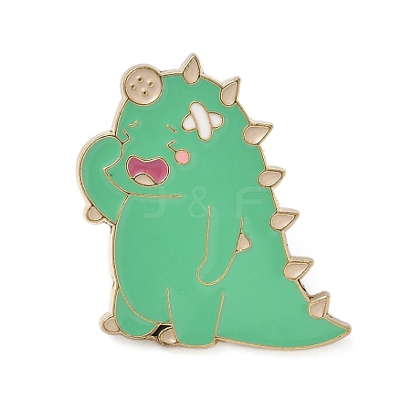 Crying Dinosaur with Woundplast Enamel Pins JEWB-D308-01B-G-1
