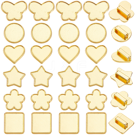 48Pcs 8 Styles Alloy Slide Charms Cabochon Settings FIND-SC0016-55A-G-1